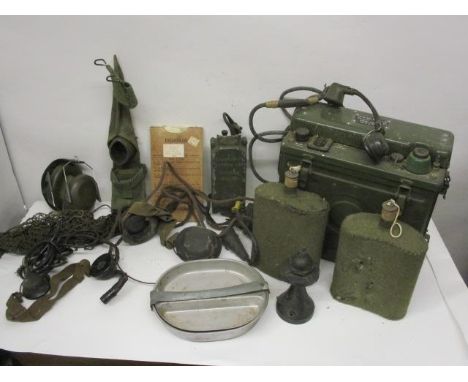 Arm, Jeep and radio related items to include a wireless set no 31 ZA 51101 MK 1/1 serial NO 01872, a Calibrators crystal No 9