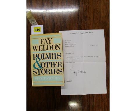 Book - Polaris & Other Stories by Fay Weldon, signed first edition 1985, with a letter from the author referring to the book 