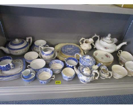 A selection of ceramic ornaments and plates to include a Royal Worcester bamboo vase A/F, Edwardian vases and other items, al