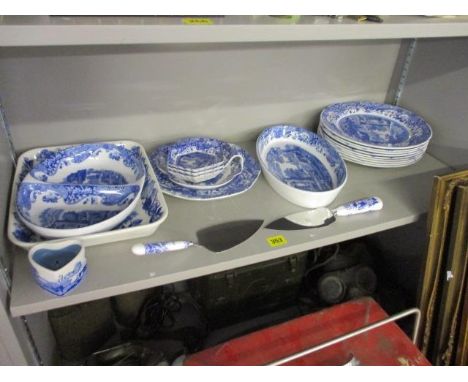 A small quantity of Italian Spode and Copeland plates, cake servers and other items 