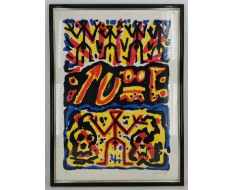 PENCK, A. R. (eigentlich Ralf Winkler, Dresden 1939-2017 Zürich), Farbserigrafie: "Korrektur", 1995, unten rechts handsignier