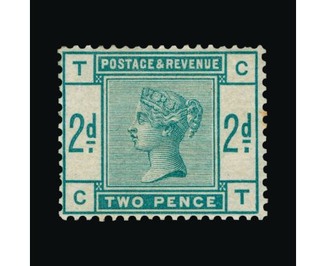 Great Britain - QV (surface printed) : (SG (189)) 1883-84 2d purple, COLOUR TRIAL IN BLUE-GREEN, on watermarked paper, CT, h/