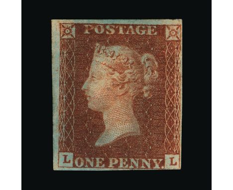 Great Britain - QV (line engraved) : (SG 7) 1841 1d red-brown, from 'black' plate 11, LL, 4 margins (just clear at bottom rig