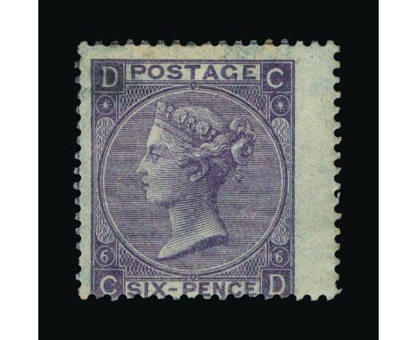 Great Britain - QV (surface printed) : (SG 97) 1865-67 6d lilac, plate 6, CD, centred low, wing margin at right, fine m.m.  S