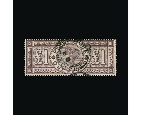 Great Britain - QV (surface printed) : (SG 185) 1884 Crowns £1 brown-lilac, BD, centred to top, central neat DUBLIN/SORTING O