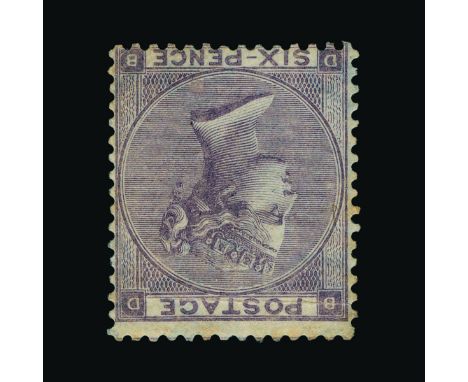 Great Britain - QV (surface printed) : (SG 85wi) 1862-64 6d lilac, with hair lines, DB, WATERMARK INVERTED, crease across top