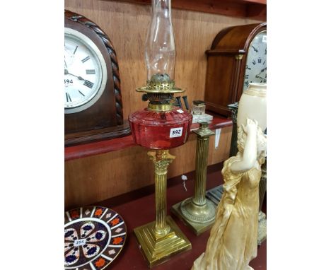 VICTORIAN RUBY OIL LAMP 