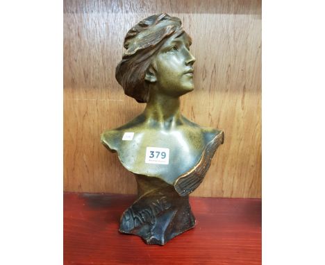 ART NOUVEAU CLAY BUST SIGNED PHRYNE 