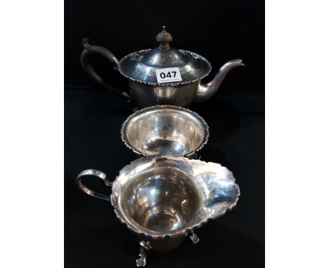 3 PIECE SILVER BACHELORS TEA SERVICE BIRMINGHAM 1919/20 CIRCA 532G