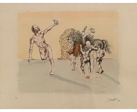 Salvador DALI (1904-1989)Saint JeanEau-forte et aquatinte en couleur sur papierSigné en bas à droite. Numéroté 85/300 en bas 