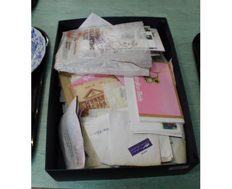A box of assorted world stamps plus first day covers