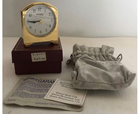 Wehrle Latino mantle clock, unused retail boxed, approx 6 cms t. 