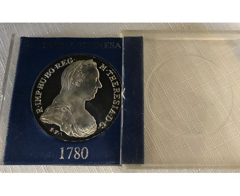 A 1780 Austria Maria Theresa silver thaler coin. 0.905 ozt.