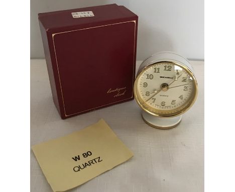 Wehrle Gala miniature mantle clock, unused retail boxed, approx 6.2 cms t. 