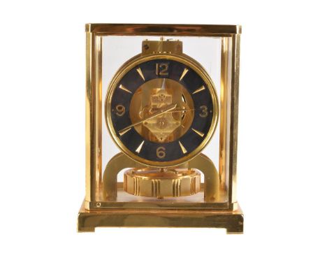 A gilt brass `Atmos` timepiece, Jaeger-LeCoultre, Switzerland, mid to late 20th century The single train movement wound via t