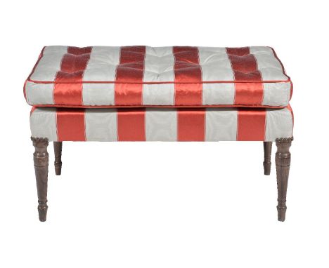 ϒ A Regency solid rosewood and upholstered stool, circa 1820, with removable button upholstered cushion, 42cm high overall, 7
