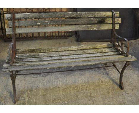 Weathered garden bench with metal ends.(B.P. 21% + VAT) 