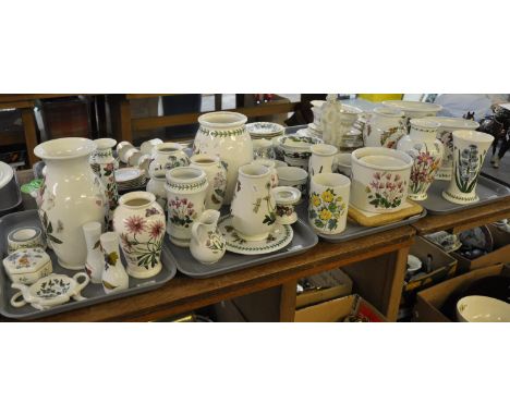 Four trays of, largely Portmeirion pottery, to include: a large selection of Portmeirion vases, 'Botanic Garden' and the 'Lad