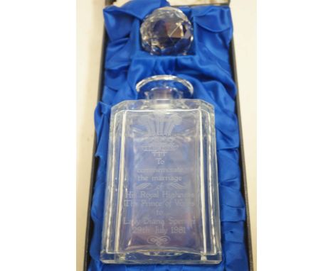 Edinburgh crystal decanter to commemorate the marriage of his royal highness the Prince of Wales to Lady Diana Spencer 29th J