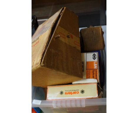 Unsorted mixed box to include binoculars, barometer &amp; phillips vintage heat lamp 