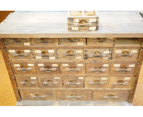 Very good quality vintage carpenters chest with 23 draws - Majority full with screws, pins &amp; nails 62 cm x 44 cm 