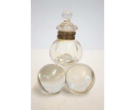 Iridescent glass perfume bottle/inkwell - possibly victorian