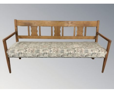 A early 20th century pine bench, length 186 cm.