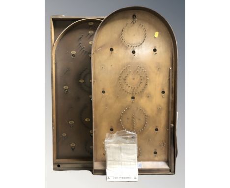 Two Bagatelle boards, height 75 cm.