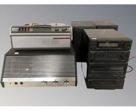 A Bush record player, a Telefunken reel to reel and a Panasonic mini hi-fi.