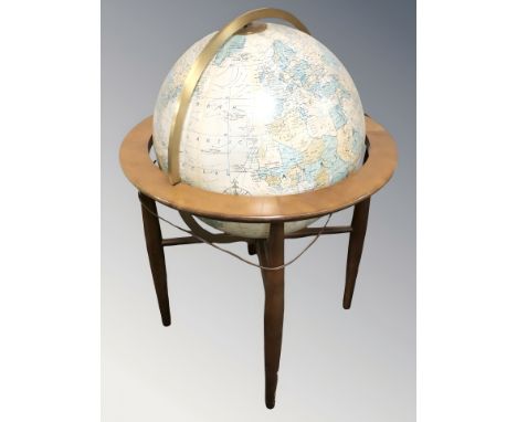 A 20" diameter Heirloom Globe by Replogle, height 92 cm.