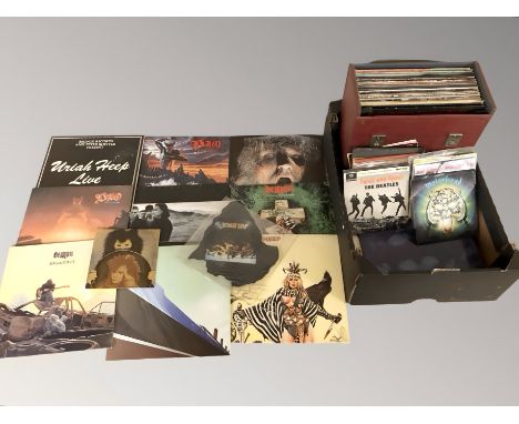 Vinyl records including Uriah Heep, Dio, Demon, U2, David Bowie, The Beatles, UB40, Eric Clapton, Wham and other mixed artist