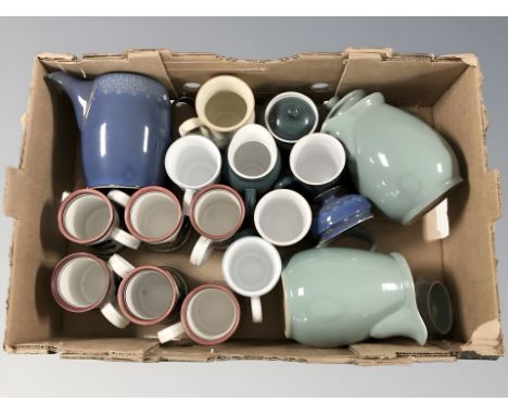 A quantity of Denby pottery mugs, jugs, teapot and similar table wares 
