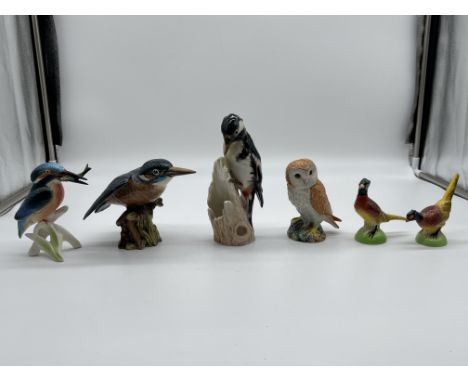 Collection of Six Bird Figurines to include Beswick, Goebel and others. 
Good condition, no damage. 