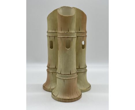Royal Worcester Blush Three Branch Bamboo Vase. 
Good condition, no damage. 