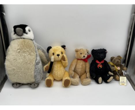 Collection of Five Steiff Animals to include Penguin and four Bears. 