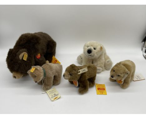 Collection of Five Steiff Bears. 