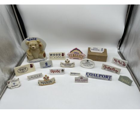 Large Assortment of Ceramic and other Name Stands.