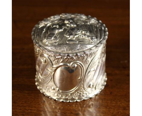 A Pretty Victorian Silver Trinket Box by Deakin & Francis Ltd hallmarked Birmingham 1896.  The cylindrical wrythen fluted sid