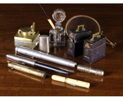 A Small Collection of Miscellaneous; A Berry's Patent leather clad travelling 'Ink' and 'Light' match case, a small W. Vale's