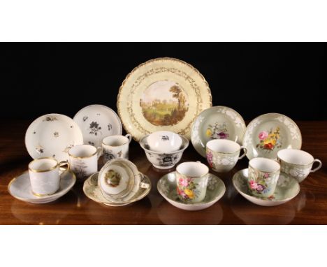 A Collection of Decorative China: To include 19th Century Cabinet Cups & Saucers, and a Cabinet Plate, etc. The cups & saucer