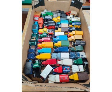 A box of vehicles to include advertising vans models includes corgi  and solido 