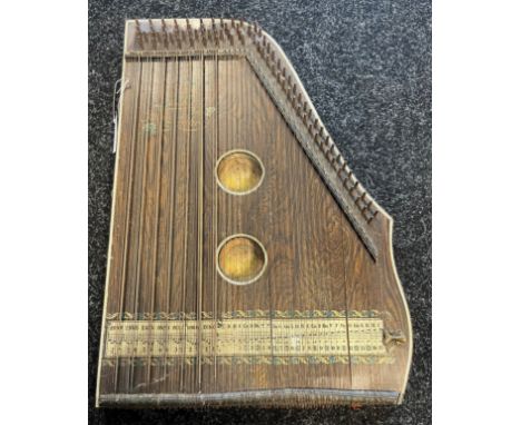 Large Antique Mandolin Harp/ Zither stringed instrument [67x48cm] 