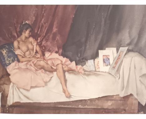 William Russell FlintLimited edition print 462/850 'Cecilia and her studies'.Comes with certificate of Authenticity.[59x67cm]