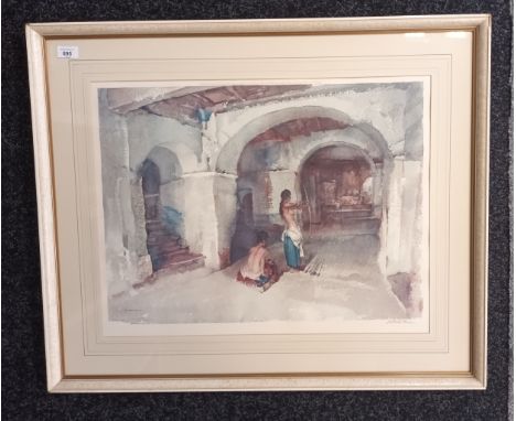 William Russell FlintLimited edition print titled 'Unseen Target, signed and also watermark stamped.[70x85cm] 