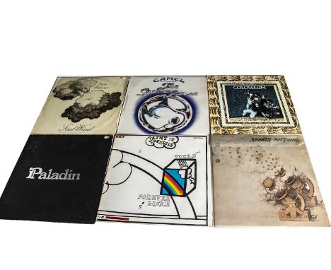Progressive Rock LPs, six albums comprising Family - Anyway (Printed Poly Outer), Camel - The Snow Goose, Forever More - Your