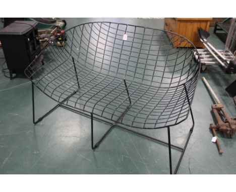 Metal wire two seater garden bench, height 73 cm, width 114 cm