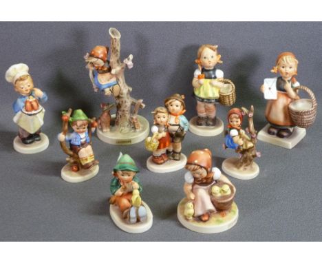 GOEBEL FIGURINES (9) - 17.5cms H the tallest