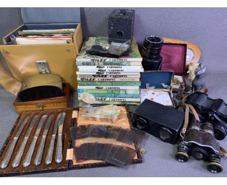 MIXED COLLECTABLES - 45rpm vinyl records, 1960s/70s including Cliff Richard &amp; The Shadows, circa WWI field glasses marked