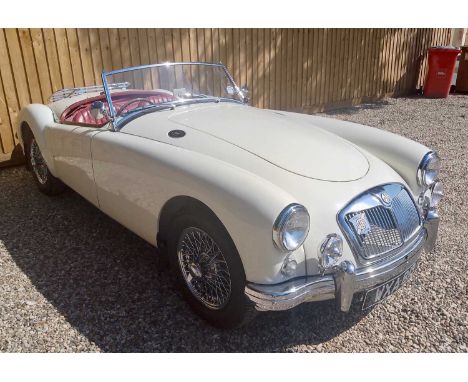 A 1959 MG MGA Roadster 1798ccRegistration WXA 813Chassis No. HDR13/60986Engine No. 53244Odometer 48379WhiteRegistered in UK 1