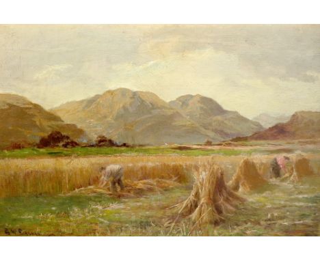 George William Graham (act. 1875-1889) Harvesting in a highland landscape Signed G W GRAHAM (lower left) Oil on canvas 20.8 x